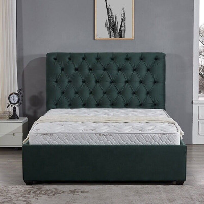 Modernes grünes Chesterfield Doppelbett Designer Luxus Betten