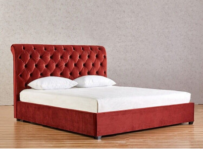 Royal-rotes Schlafzimmer Chesterfield Doppelbett Polsterbetten Luxus Design