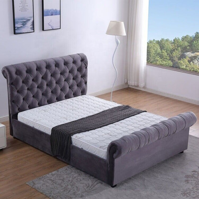 Design Chesterfield Bett Textil Leder Hotel Betten Schlafzimmer Neu Samt Polster