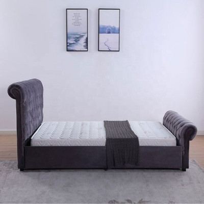 Design Chesterfield Bett Textil Leder Hotel Betten Schlafzimmer Neu Samt Polster