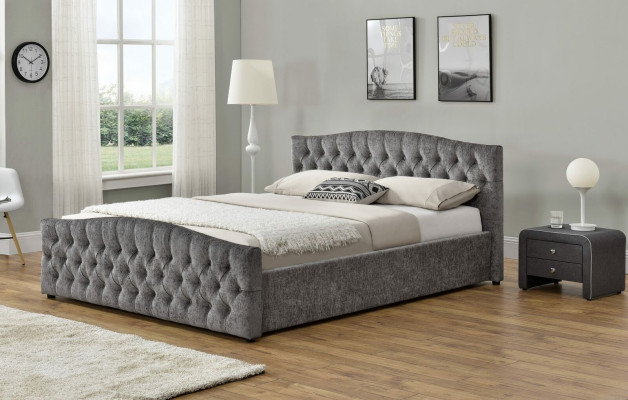 Chesterfield Bett Design Schlafzimmer Englisches Betten 180x200 Textil Polster