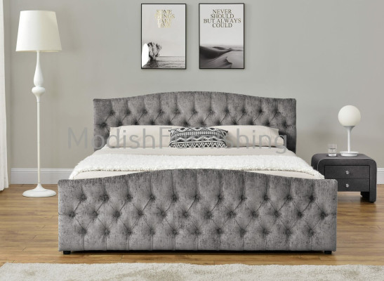 Chesterfield Bett Design Schlafzimmer Englisches Betten 180x200 Textil Polster