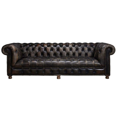 Klassische Chesterfield Couch Schwarz Englische Wohnzimmer Couchen