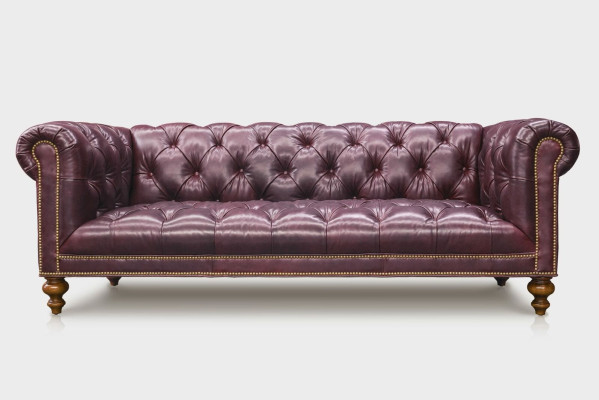 Brauner Chesterfield 3 Sitzer Sofa Ledersofa Couch Polster Möbel