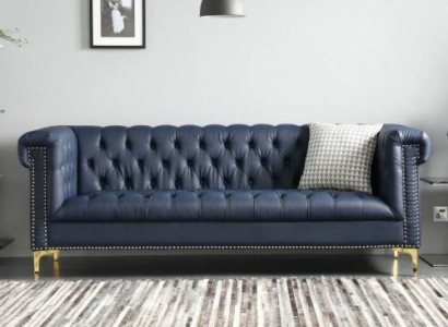 Englische Stil Möbel Chesterfield Drei Sitzer Couch Pink Turkis 3er Blau Sofa