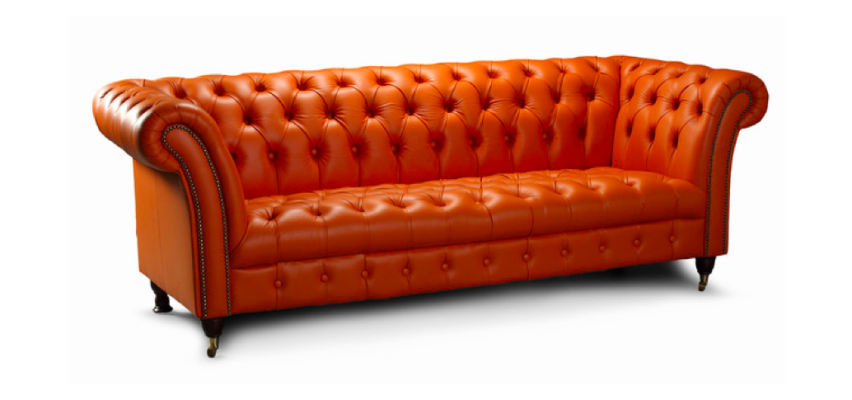 Designer Sofa 3 Sitzer Chesterfield Couch Polster Sofas Design Orange Sofort