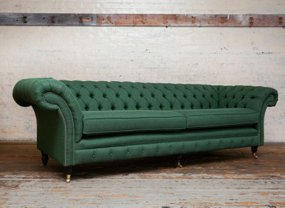 Knopf Sofa Chaesterfield Sofas 4 Sitzer Couch Polster Stoff Wohnzimmer Möbel