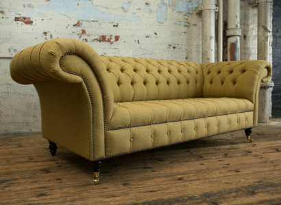 Gelbe Couch Dreisitzer Polster Design Sofa 3er Sitz Sofas Zimmer Luxus Couchen