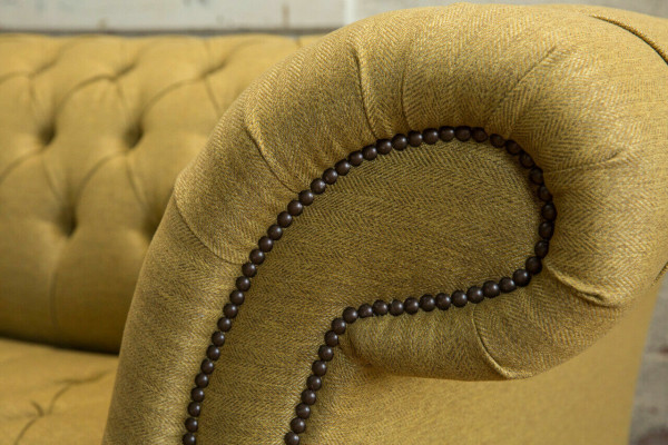 Gelbe Couch Dreisitzer Polster Design Sofa 3er Sitz Sofas Zimmer Luxus Couchen