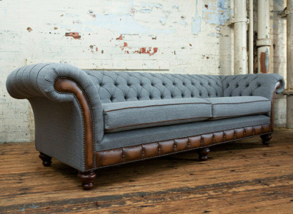 Chesterfield Ledersofa Stoffsofa Sofa Couch Polster Wohnzimmer Maßanfertigung