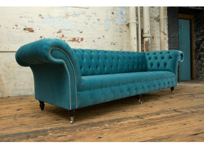 Chesterfield Couch xxl big sofa couchen samt leder textil polster sofas 4 sitzer