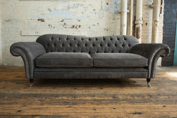 Chesterfield Stoffsofa Couch Sofagarnitur 4 Sitzer Garnitur Design Modernes Sofa
