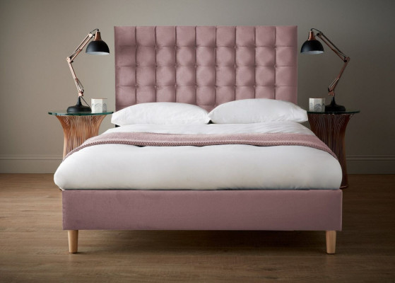 Pinkes Designer Chesterfield Doppelbett Designer Schlafzimmer Bett