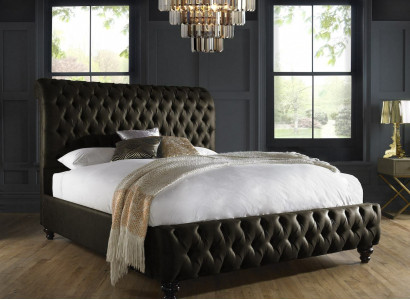 Großes Chesterfield Luxus Designer Doppelbett Schlafzimmer Betten 