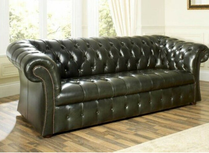 Grüner Chesterfield 3-Sitzer Designer Luxus Dreisitzer Couch