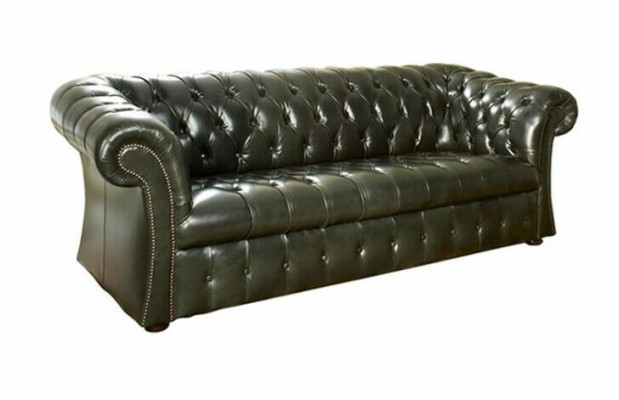 Grüner Chesterfield 3-Sitzer Designer Luxus Dreisitzer Couch
