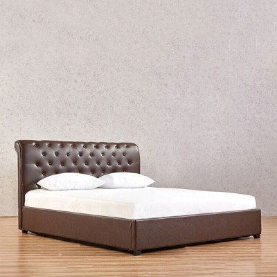 Modernes Braunes Chesterfield Doppelbett Designer Schlafzimmer Bett