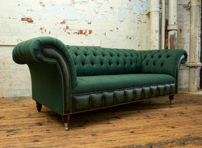 Designer Grünes Chesterfield Sofa Luxus 3-Sitzer Wohnzimmer Couch