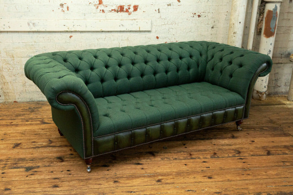 Designer Grünes Chesterfield Sofa Luxus 3-Sitzer Wohnzimmer Couch