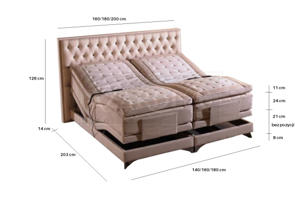 Orthopädisches Bett Doppel Betten Verstellbare Funktion inkls Matratze