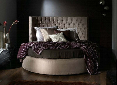 Runde Chesterfield Luxus Rund Bett Klassische Hotel Samt Textil Leder Betten Neu