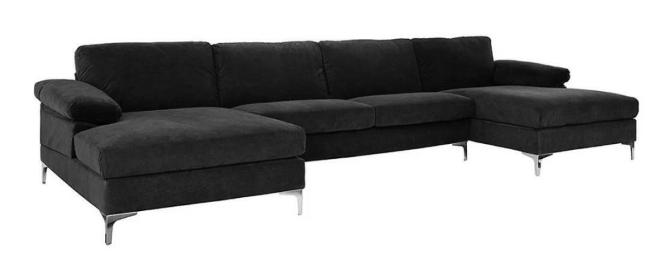 Grünes U-Form Ecksofa Wohnlandschaft Couch Eckgarnitur Design