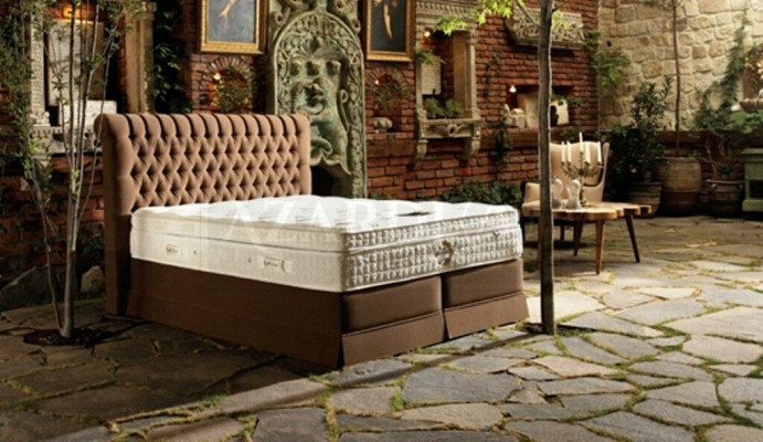 Graues Luxus Schlafzimmer Chesterfield Bett Polster Design Luxus Doppelbetten