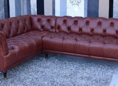 Edles Chesterfield Sofa Eckcouch Polster Garnitur -Maßanfertigung