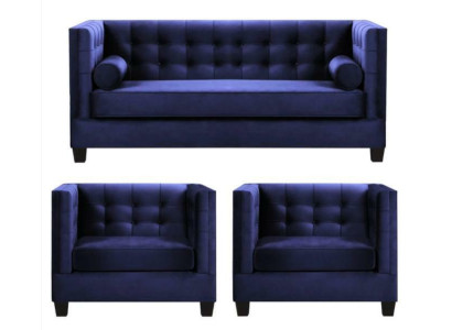 Schlafsofa Sessel Kreative Möbel Textil Stoff Blau Gruppe Wohnzimmer Modern Sofa