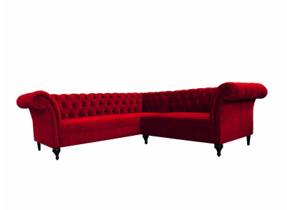 Designer Rotes Chesterfield Ecksofa Modern Eckcouch Designer Möbel