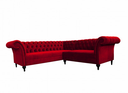 Designer Rotes Chesterfield Ecksofa Modern Eckcouch Designer Möbel