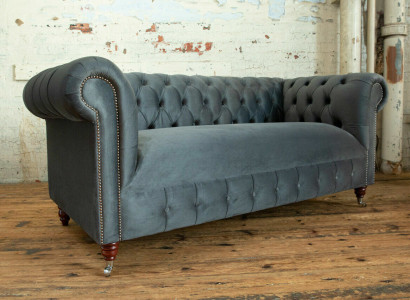 Moderner grauer Dreisitzer Luxus Wohnzimmer 3-Sitzer Sofa