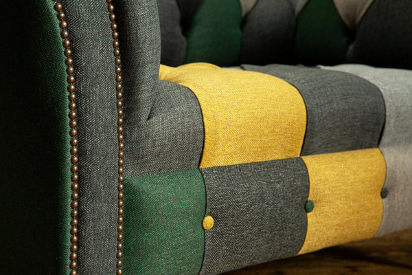 Bunter Chesterfield Einsitzer Moderner Wohnzimmer Sessel