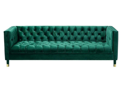Grüner Chesterfield 4-Sitzer Luxus Sofa Textil Stoff Couchen