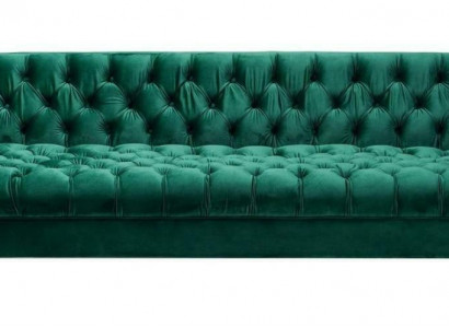 Grüner Chesterfield 4-Sitzer Luxus Sofa Textil Stoff Couchen