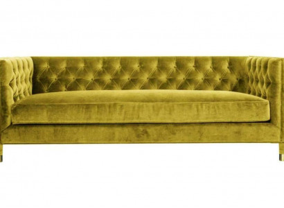 Gelber Chesterfield 4 Sitzer Sofa Luxus Design Möbel Textil Stoff Couchen Gelbe Sofas