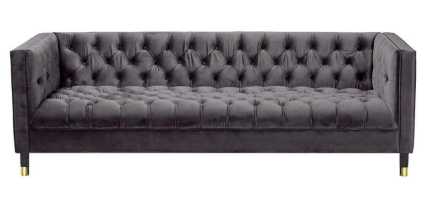 Anthrazit Chesterfield Sofa Kreative Möbel 4-Sitzer Sofas Textil Couchen