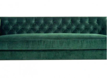 Chesterfield 4-Sitzer Sofa Luxus Design Möbel Textil Stoff Couchen Grün Sofas