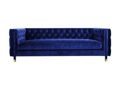 Blaues Sofa Chesterfield Big Designer 4-Sitzer Neu Textil Stoff Couchen 