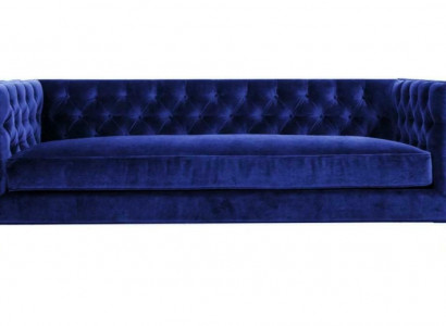 Blaues Sofa Chesterfield Big Designer 4-Sitzer Neu Textil Stoff Couchen 