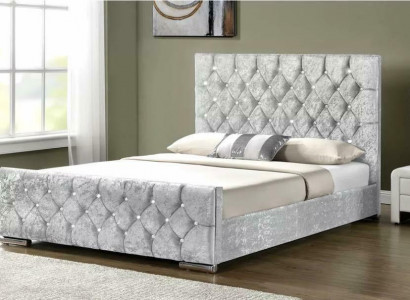 Designer weißes Chesterfield Doppelbett Luxus Schlafzimmer Betten