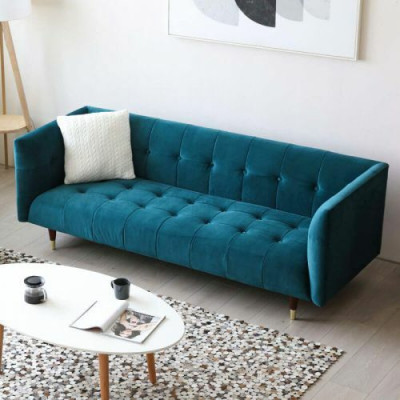 Moderner Grauer Chesterfield 3-Sitzer Luxus Wohnzimmer Couch