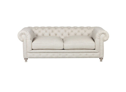 Weißer Polster Chesterfield 3-Sitzer Luxus Wohnzimmer Sofa