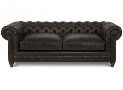 Moderner Schwarzer Chesterfield Dreisitzer Wohnzimmer Luxus Sofa