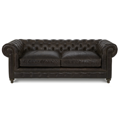 Brauner Chesterfield 3-Sitzer Designer Wohnzimmer 3-er Couch
