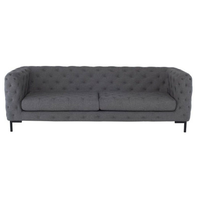 Grauer Polster Chesterfield 3-Sitzer Luxus Wohnzimmer Couch