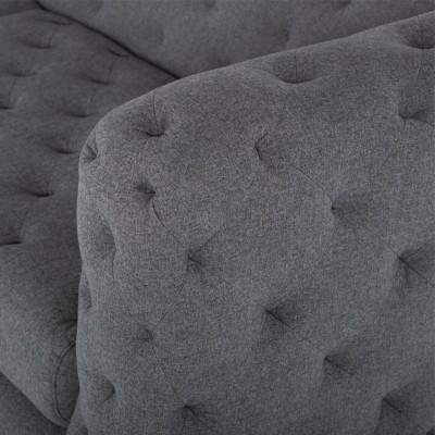 Grauer Polster Chesterfield 3-Sitzer Luxus Wohnzimmer Couch