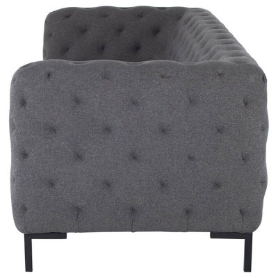 Grauer Polster Chesterfield 3-Sitzer Luxus Wohnzimmer Couch