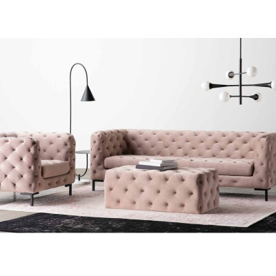 Chesterfield Sofa Couch Polster Stoff Leder Couchen Polster Garnitur 3 Sitzers