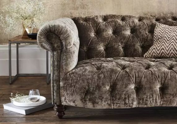 Chesterfield Sofa Couch Polster Stoff Leder Couchen Polster Garnitur 3 Sitzers